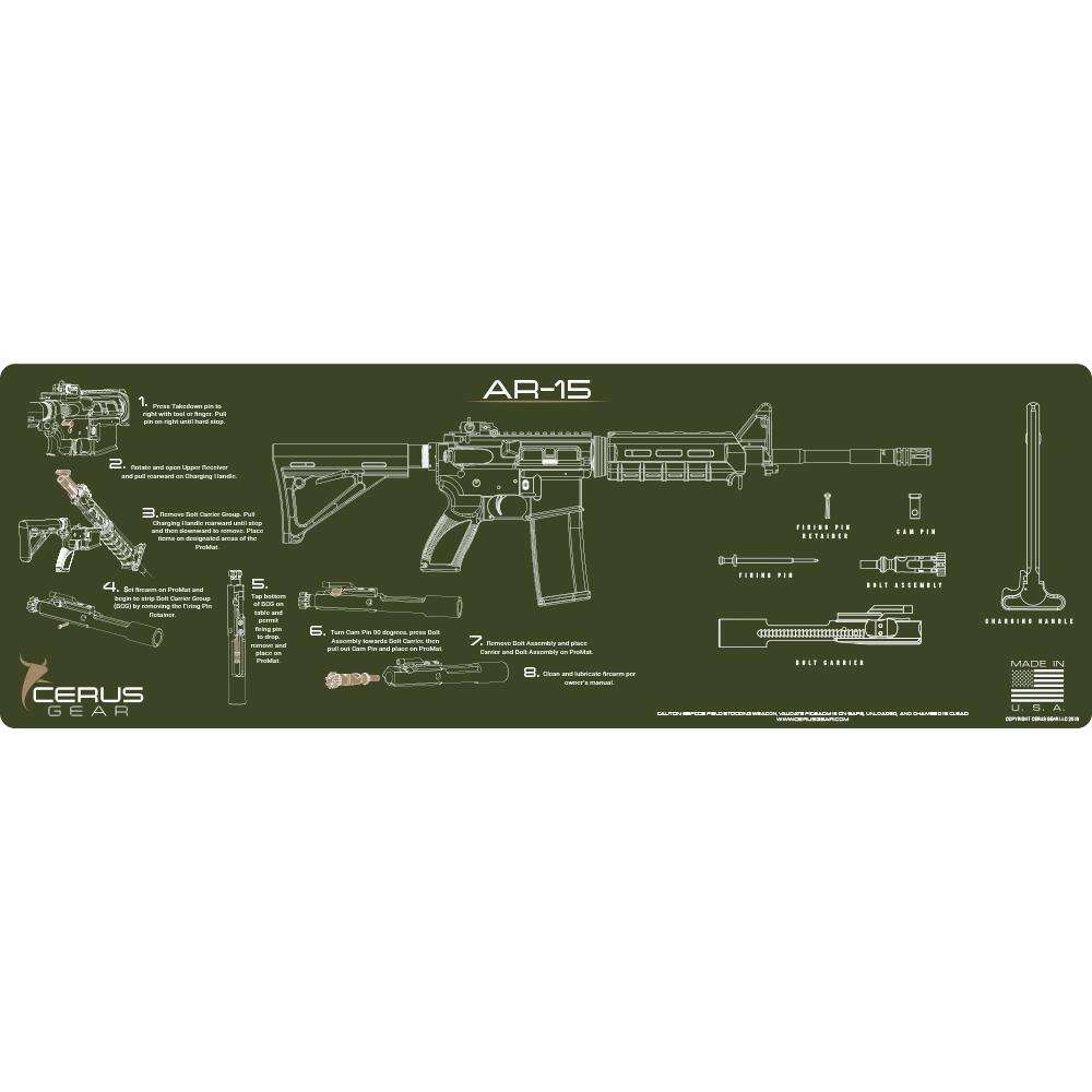 Cleaning Equipment Cerus Gear Ready Series INSTRUCTIONAL 3mm PROMAT FOR AR15 INSTRUCTIONAL RIFLE  12X36 OLIVE DRAB GRN • Model: Ready Series